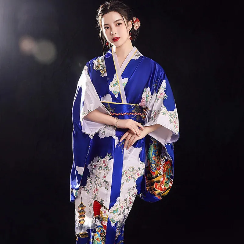 Esprit du Japon kimono long satiné obi tressé