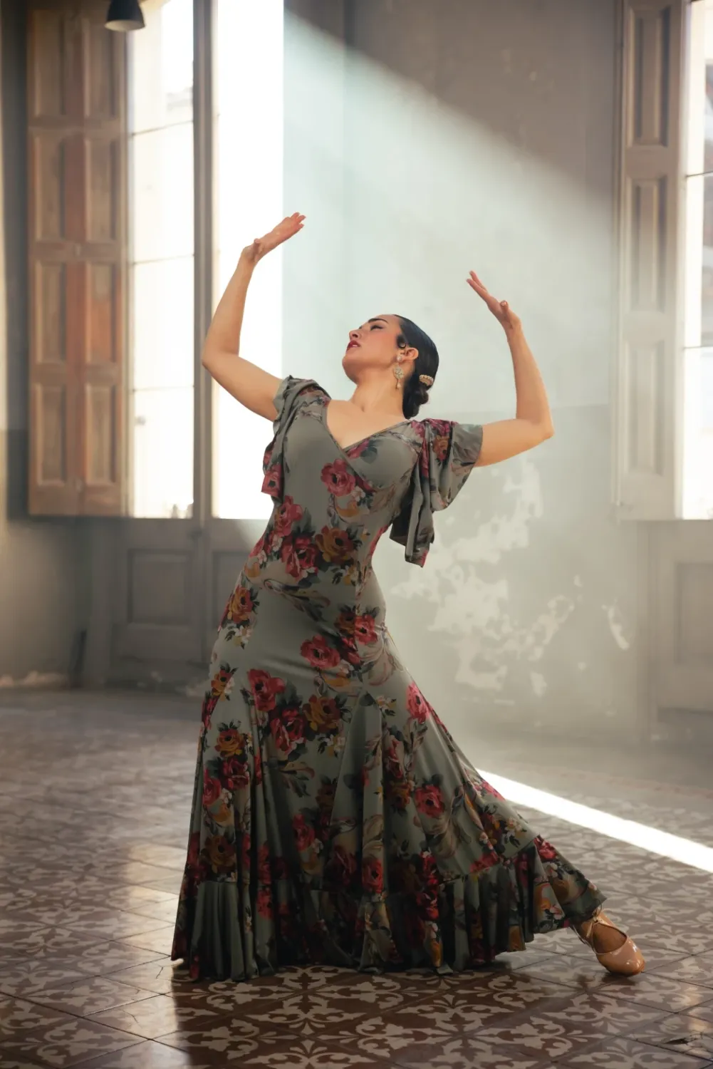 Viva La Feria Olas robe danse flamenco imprimée élastique