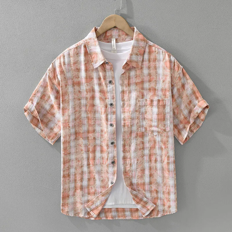Esprit du Japon chemise estivale homme carreaux délavés