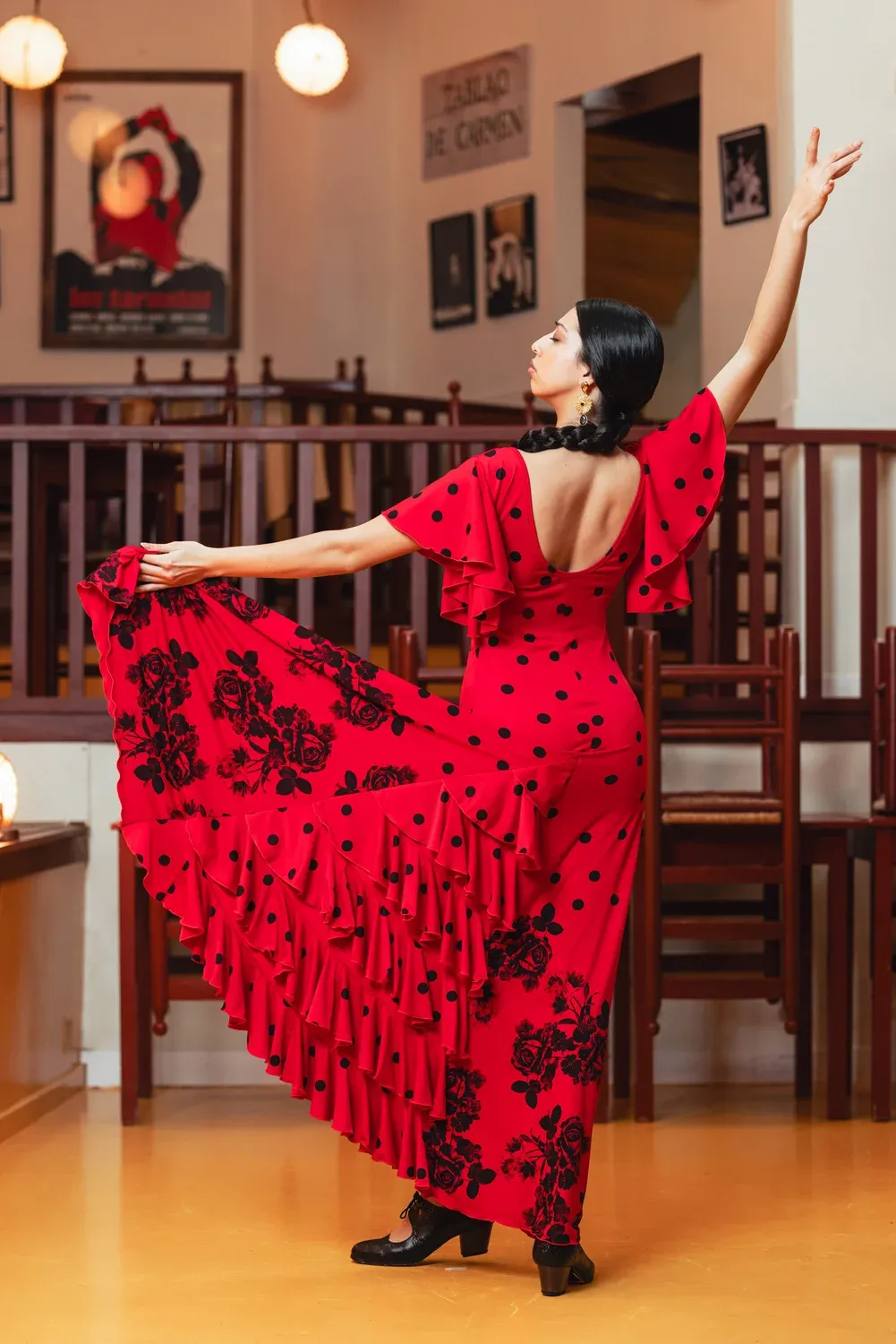 VIVA LA FERIA Temple robe danse flamenco jersey imprimé