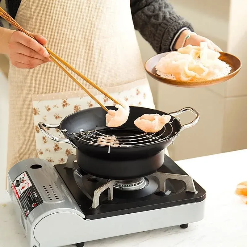 Japon style Saru pot à tempura avec filtre à huile