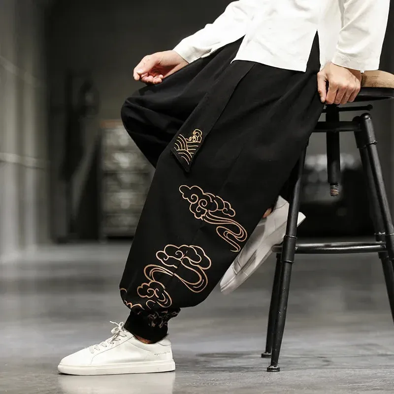 Japon style pantalon large japonais homme