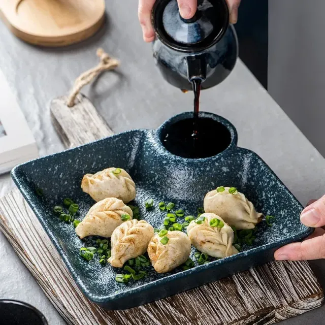 Japon style assiette japonaise bleue motif délicat