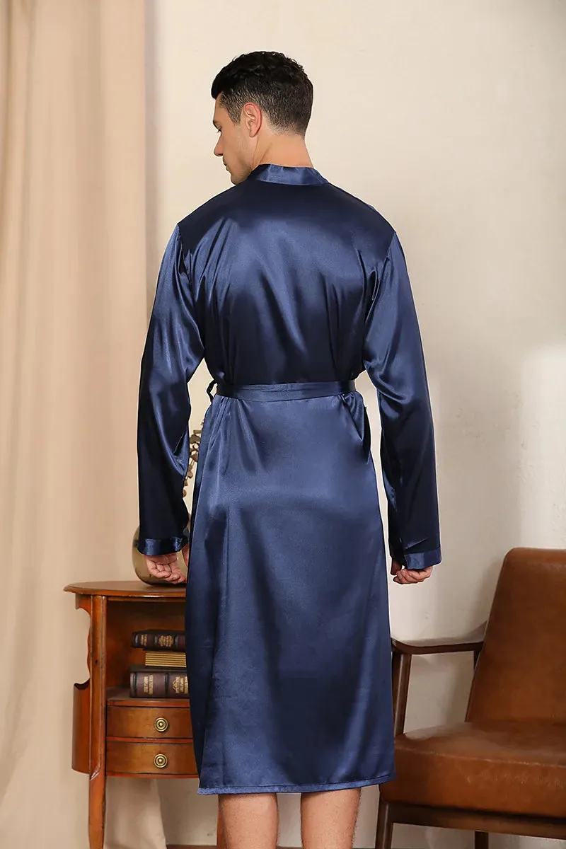 Esprit du Japon peignoir kimono homme satin ceinture