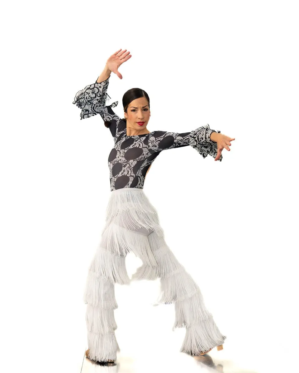 Viva La Feria pantalon flamenco franges longues cheville