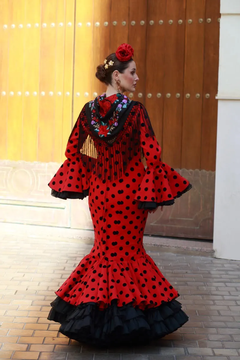 Viva La Feria Cristina robe gitane rouge et noir