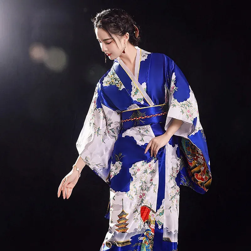 Esprit du Japon kimono long satiné obi tressé