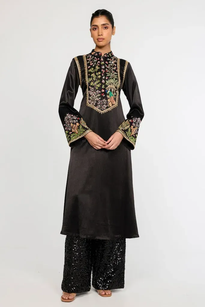Rahul Mishra Chandni kurta brodé main noir