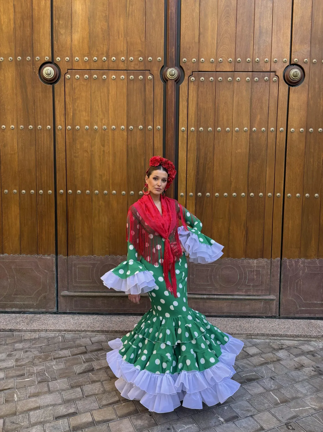VIVA LA FERIA Andalucía robe flamenca verte à pois
