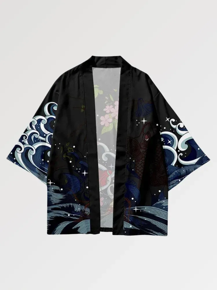 Japon style Haori Tokyo ‘carpe Koi X Sakura’ veste