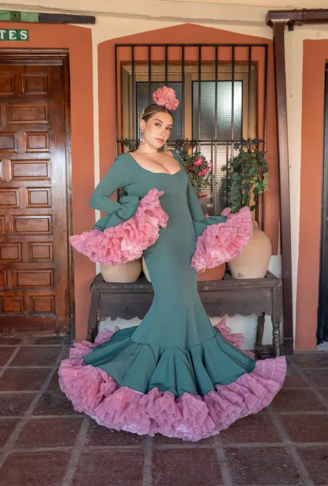 Viva la Feria Coral robe gitane verte sirène