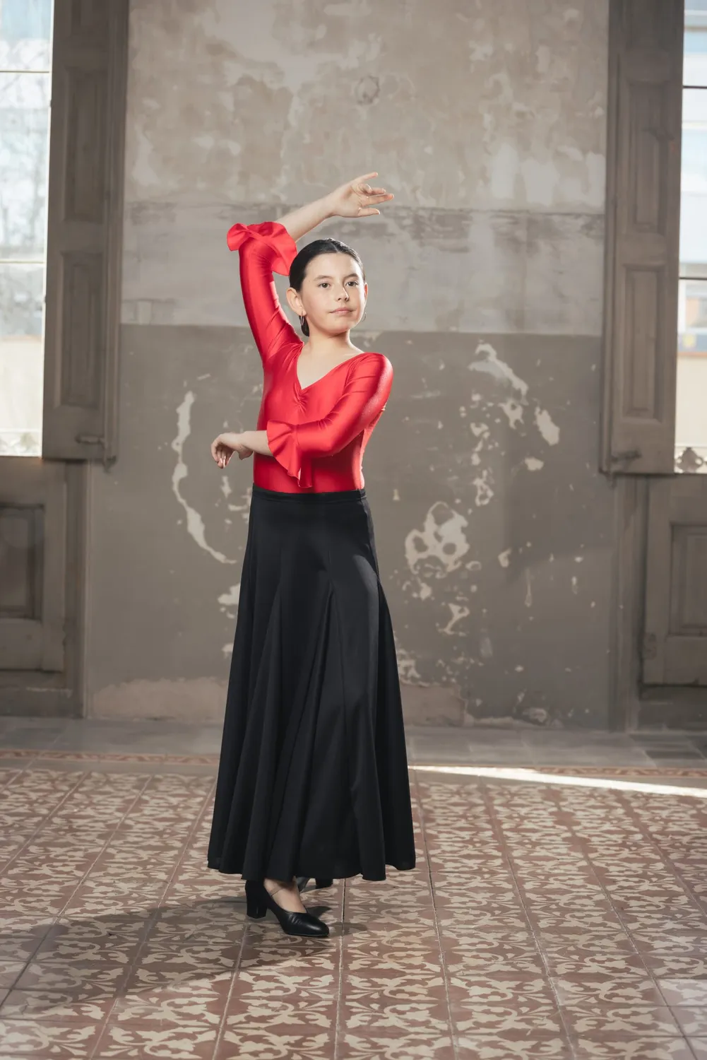 Viva la Feria maillot danse flamenco fille lycra volant