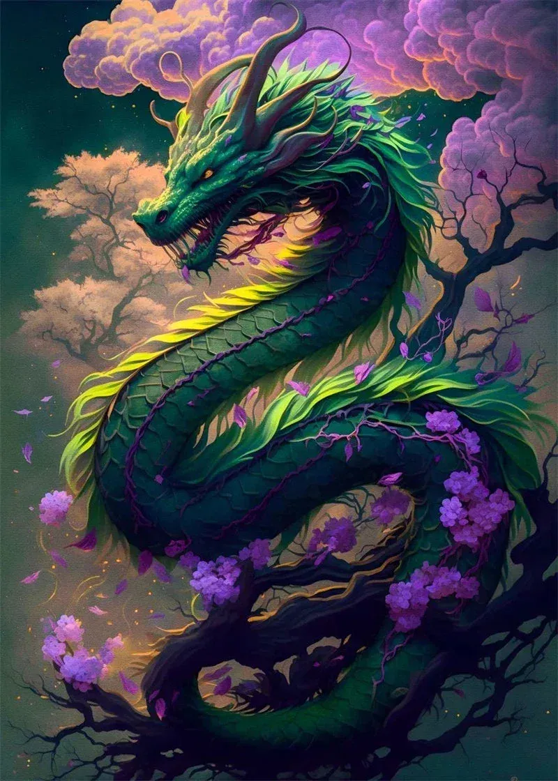 Japon style Tableau Dragon Japonais tableau mural