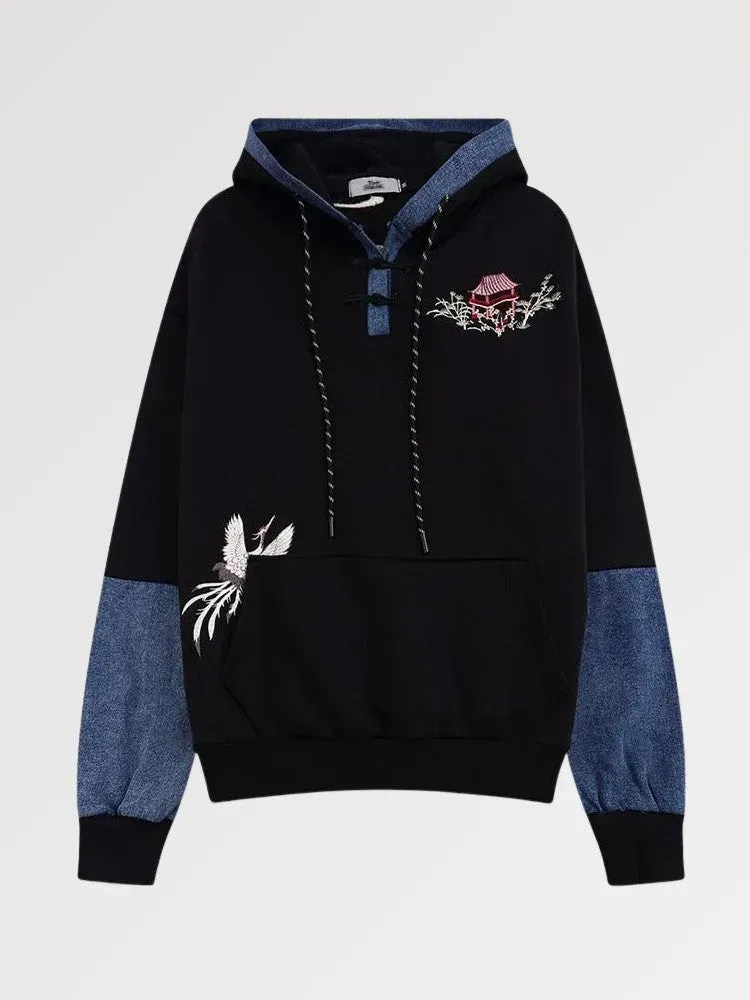 Japon style Sweat Sakura floral Patchwork sweat motif floral
