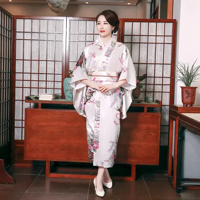 Japon style miyuki kimono long femme motifs fleuris