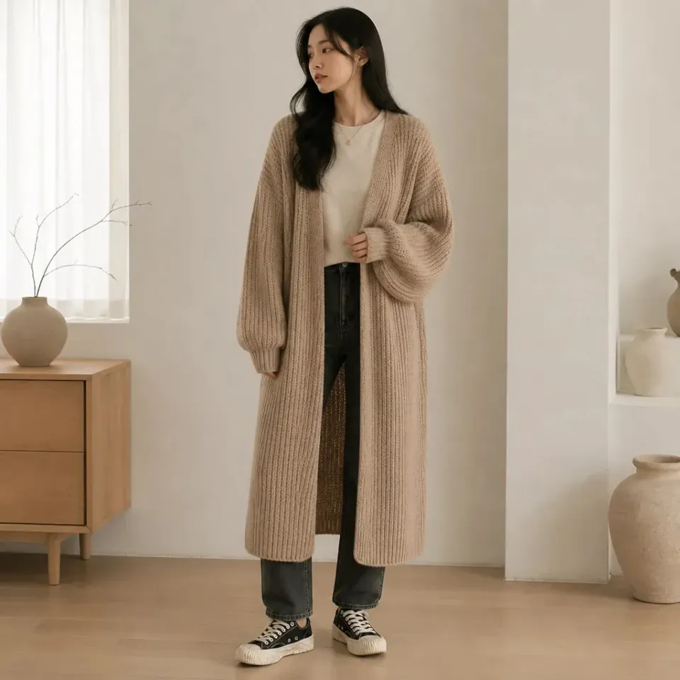 Esprit du Japon Cardigan Kimono Long Femme gilet coton