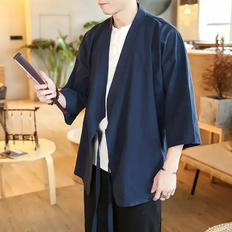 Japon Style Traditionnel veste kimono homme ample