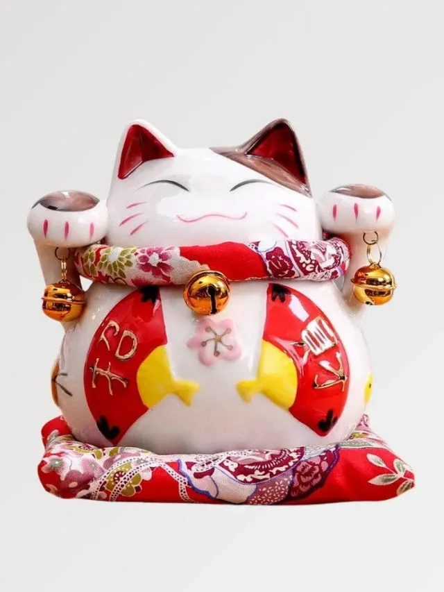 Japon style Double Ring maneki neko porte-bonheur