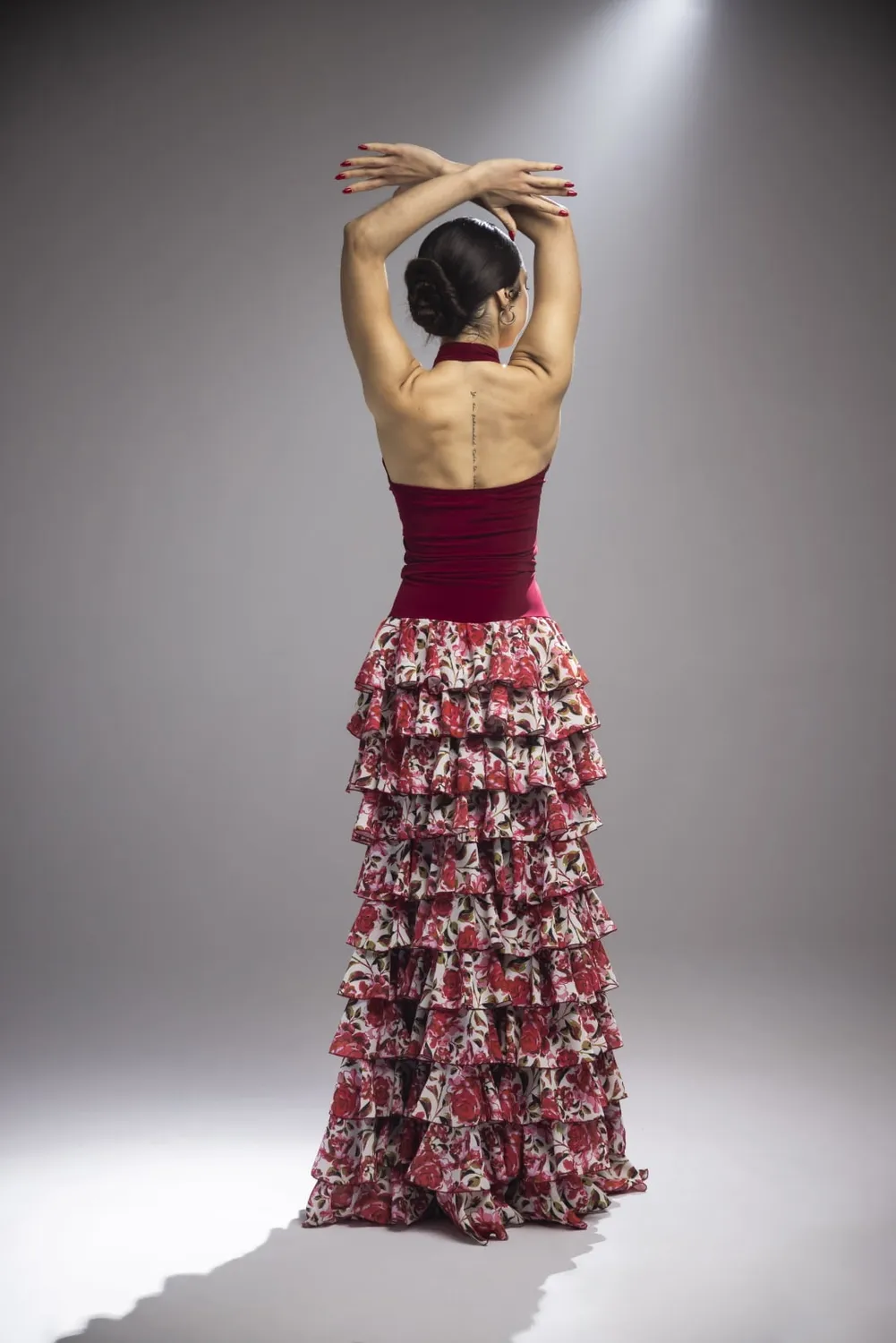 VIVA LA FERIA-MODA FLAMENCA Mostazal top point élastique
