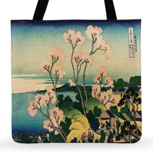 Japon style Tote Bag Cerisier Japonais sac lin