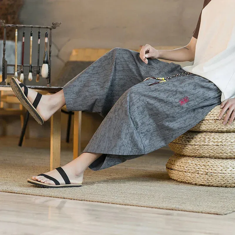 Japon style pantalon traditionnel japonais coupe large