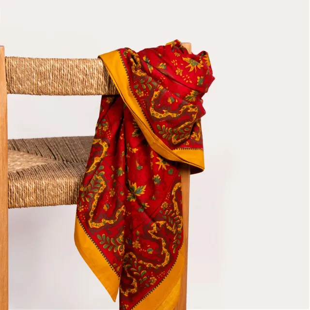 Mistral Vintage foulard coton Tarasque Pourpre 112cm