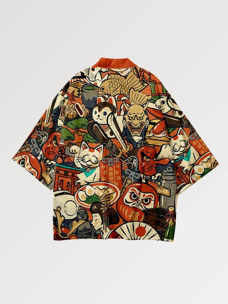 Japon style Haori Anime ‘nihon No Shinboru’ veste japonaise