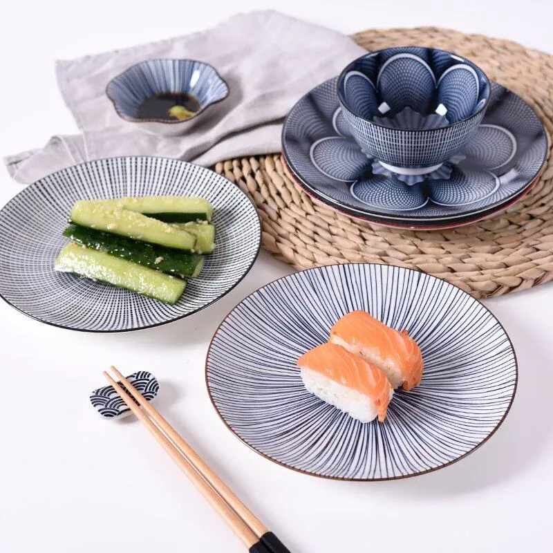 Japon style Shirkane 8 assiette sushi céramique