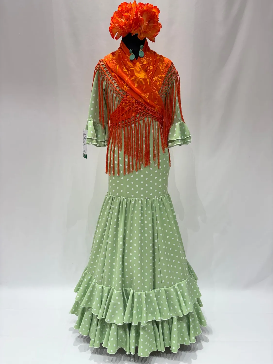 Viva la Feria Nataly robe flamenco fille vert pomme 9