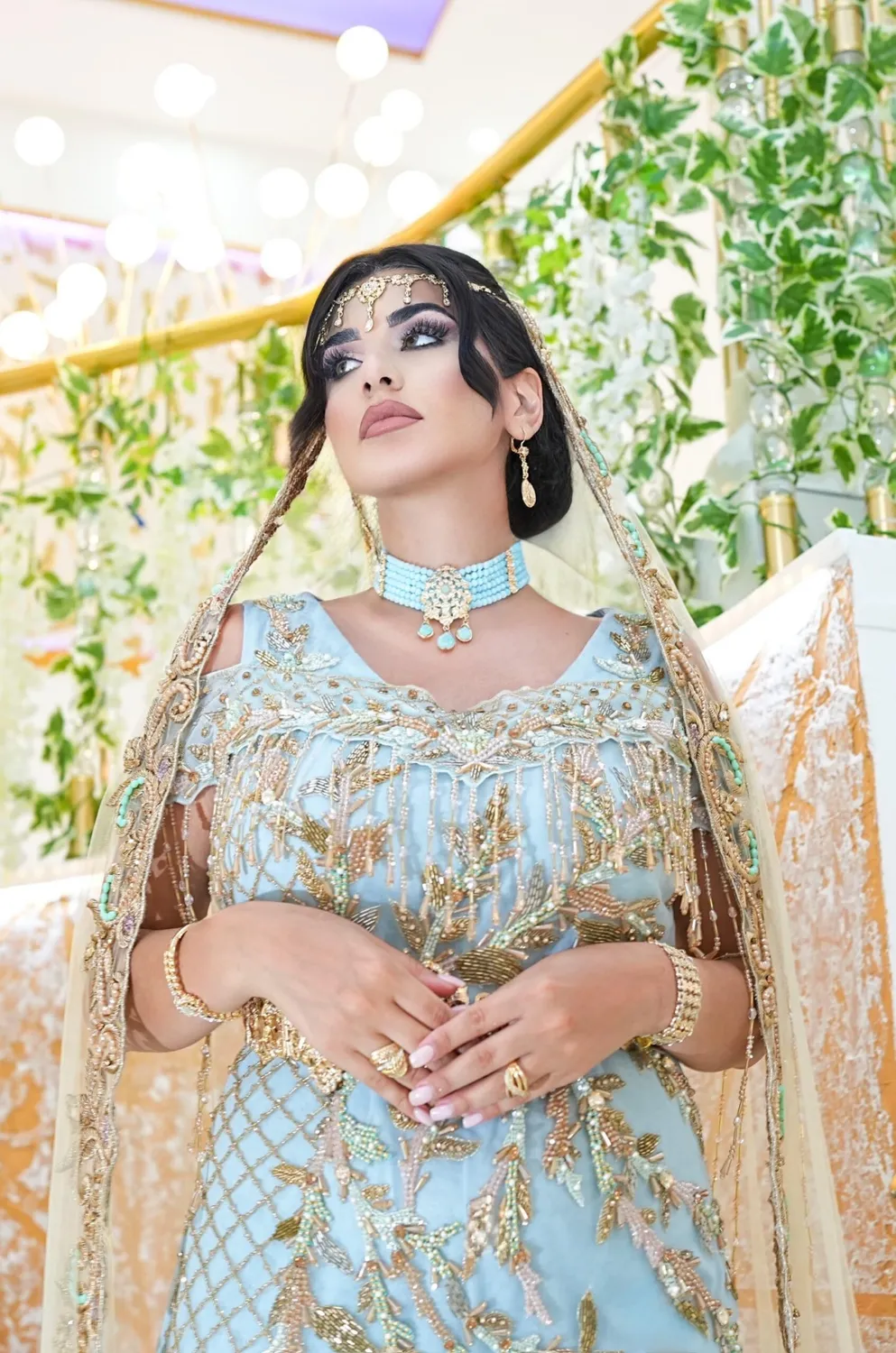Célèbr'Orient Jasmine robe sirène bleu ciel