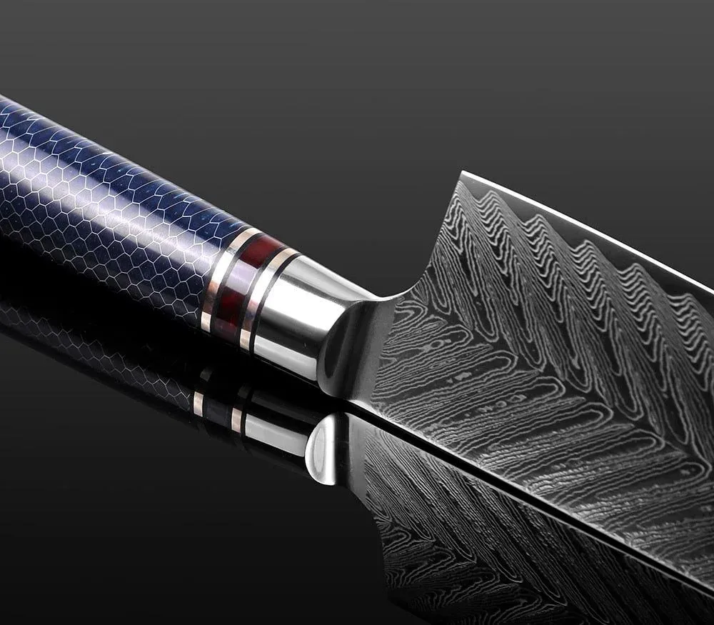 Japon style Morioka Damascus Steel Knife couteau damas