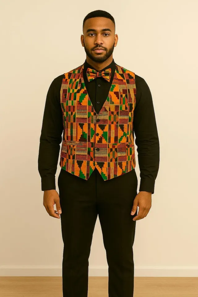 KAVAZI gilet kente coton homme cérémonie