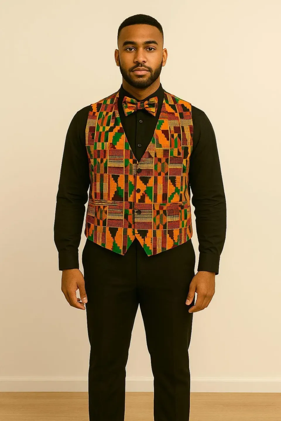 KAVAZI gilet kente coton homme cérémonie