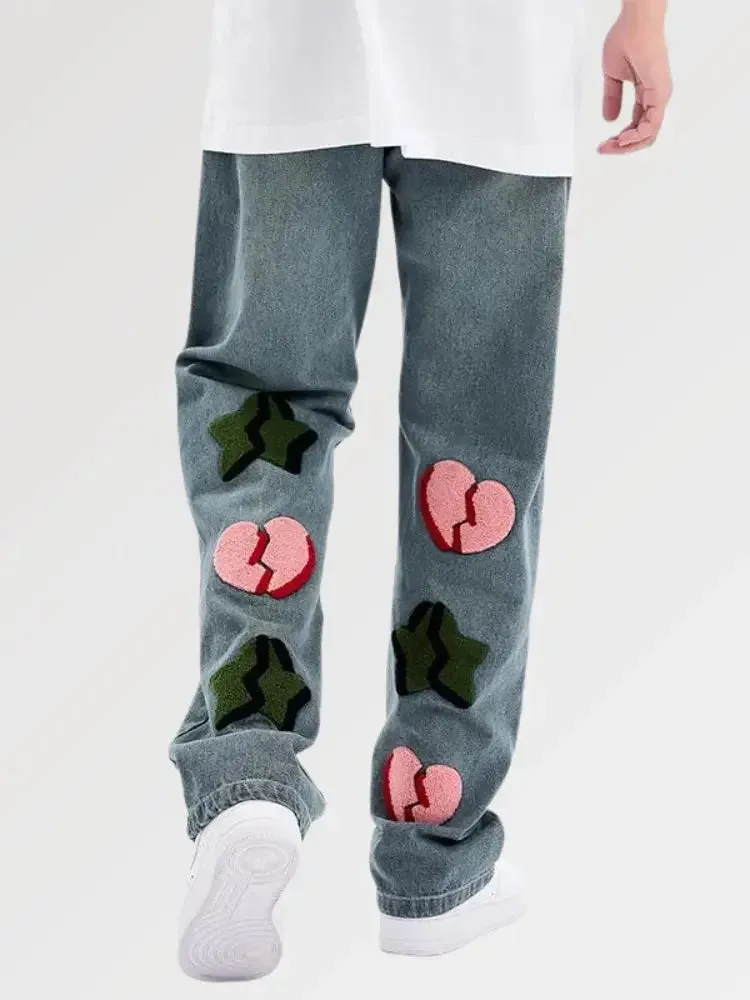 Japon Style Harem Pantalon Streetwear Bleu Coupe Ample