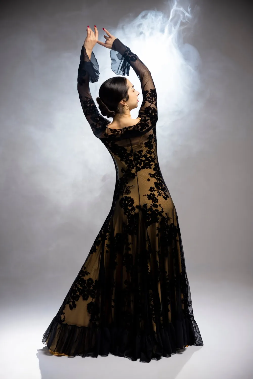 VIVA LA FERIA-MODA FLAMENCA Raíz robe flamenca en tulle extensible
