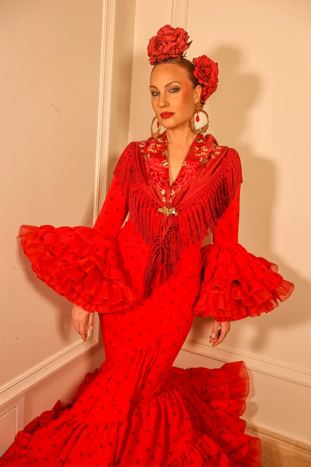 Viva La Feria María de la O robe flamenca à pois