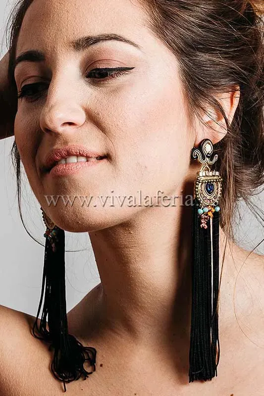 VIVA LA FERIA Candela de Reina Celinda boucles franges fait main