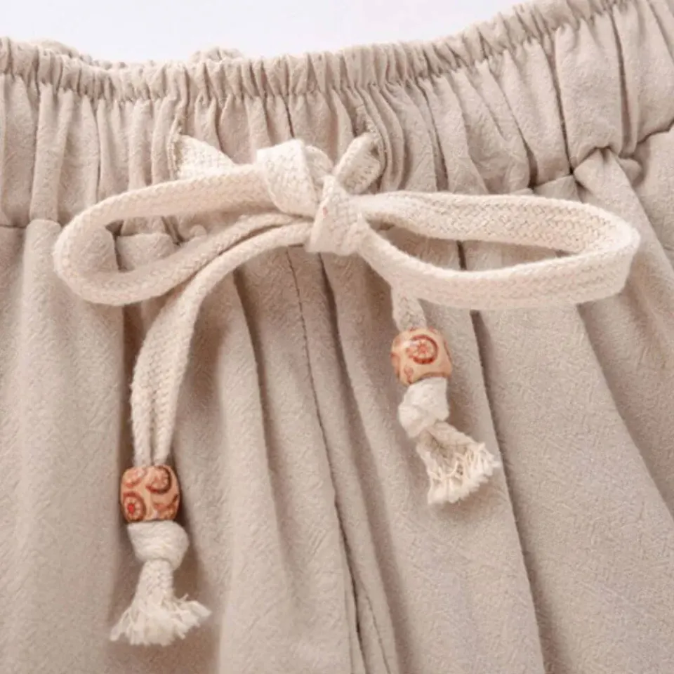Japon style Mai pantalon court ample cordon
