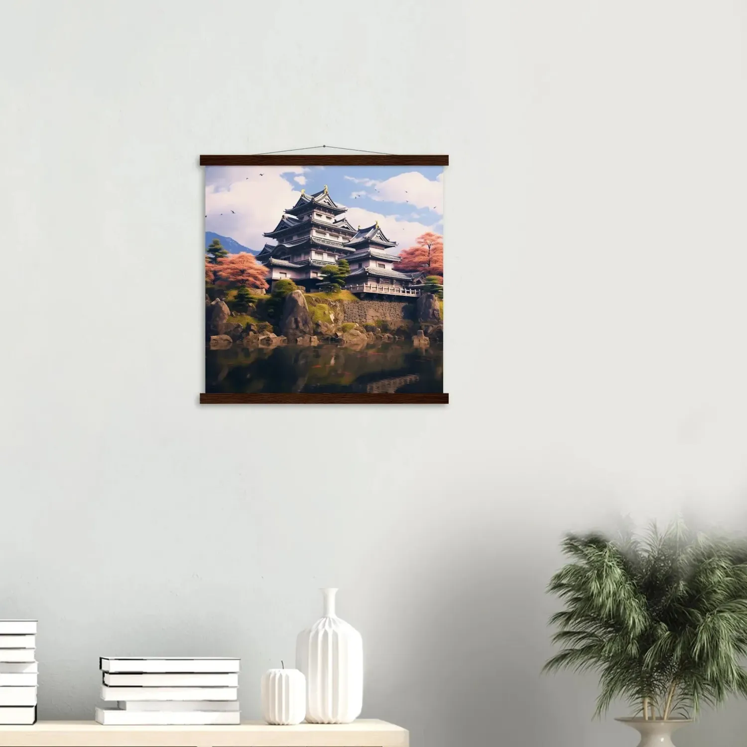 Japon style Château Himeji tableau temple japonais