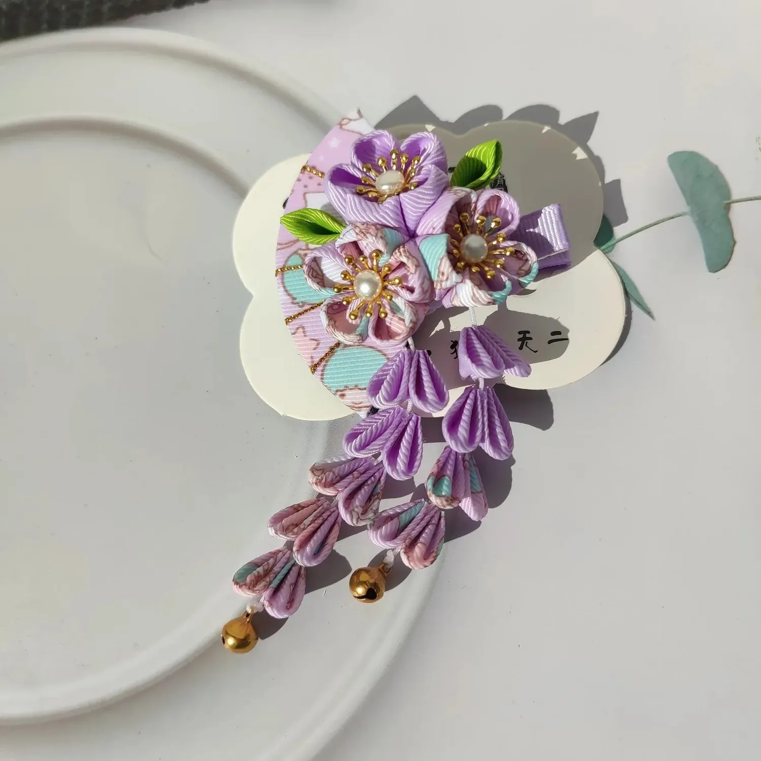 Esprit du Japon barrette kanzashi fleurie tissu