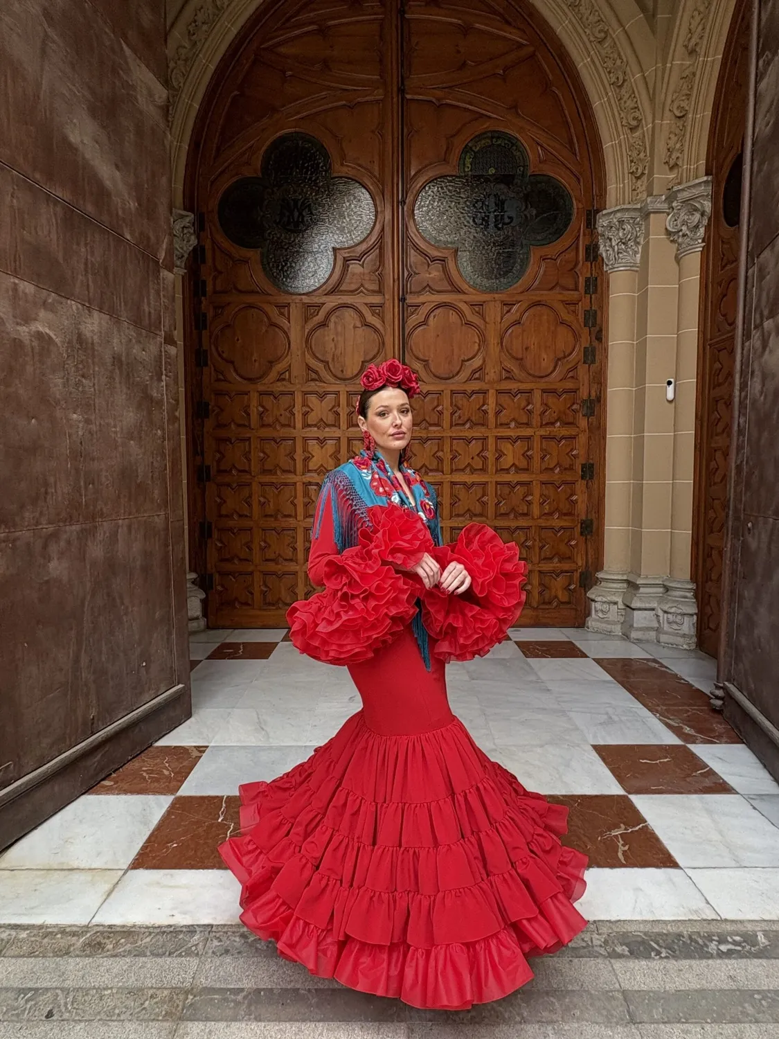 Viva La Feria Rosa robe flamenca à volants