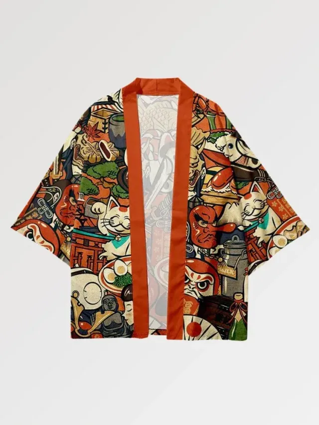 Japon style Haori Anime ‘nihon No Shinboru’ veste japonaise