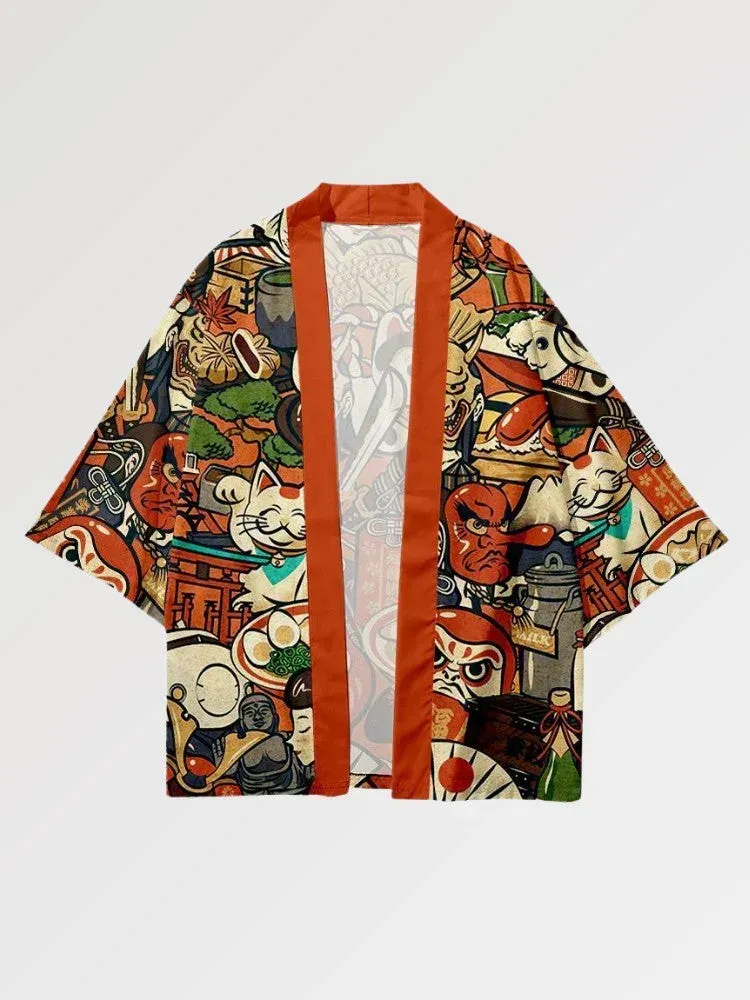 Japon style Haori Anime ‘nihon No Shinboru’ veste japonaise
