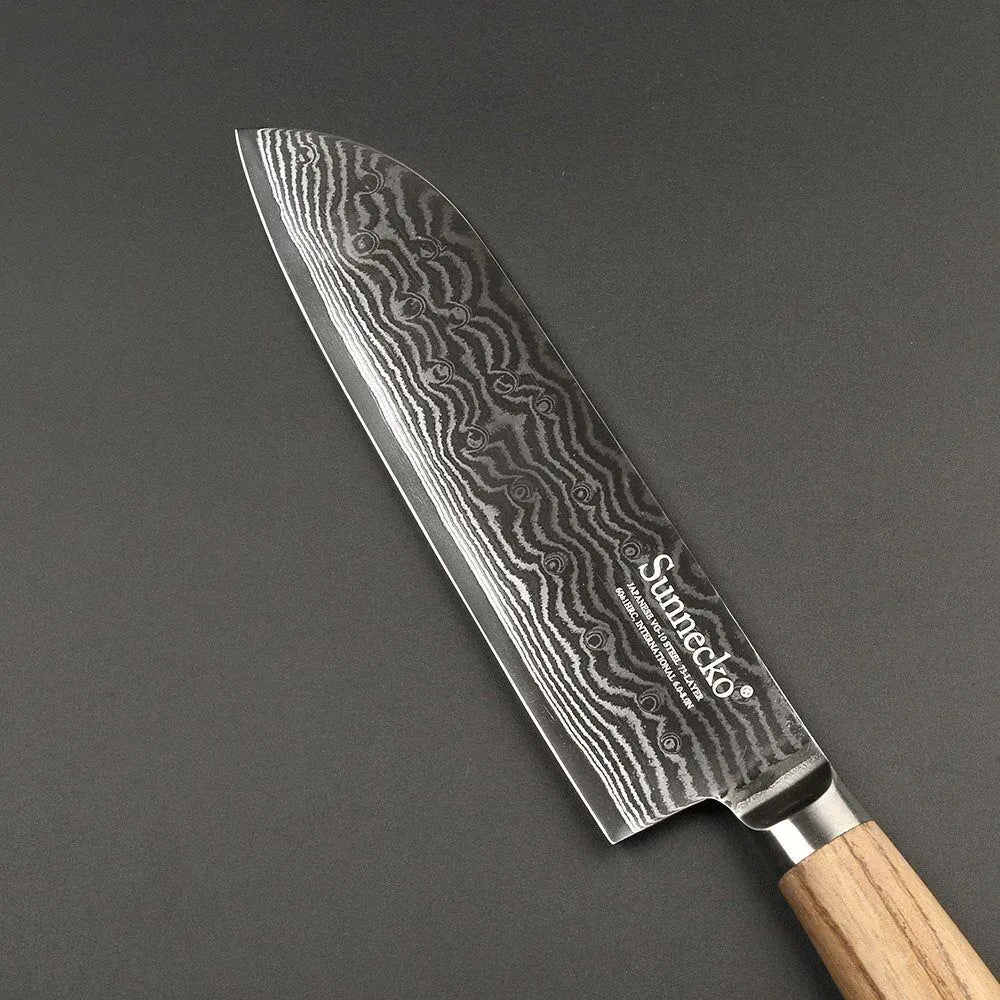 Japon style Damascus Santoku Knife Nanae couteau japonais