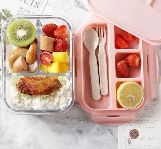 Japon style Bento en verre compartimenté