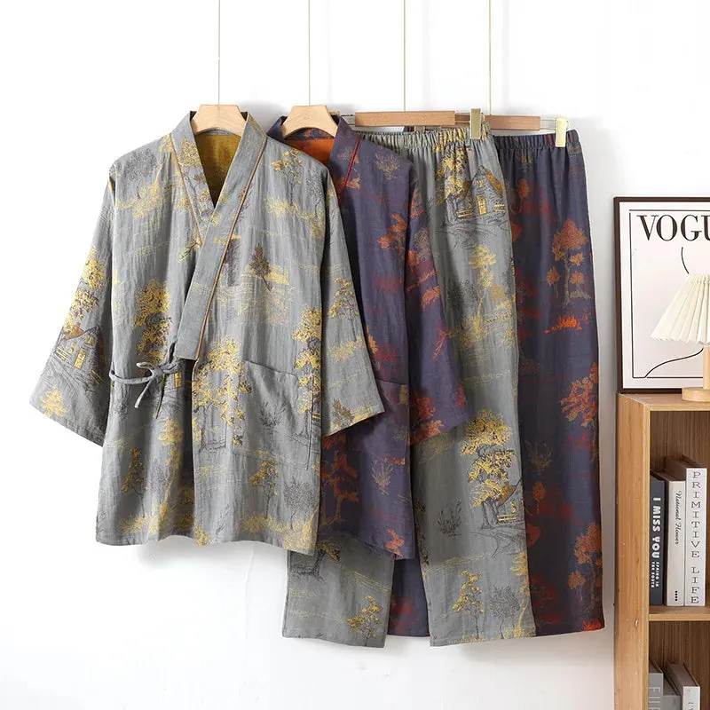Esprit du Japon ensemble pyjama kimono homme coton