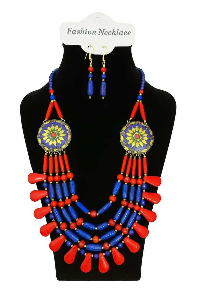 KAVAZI parure collier boucles d’oreilles femme assortie