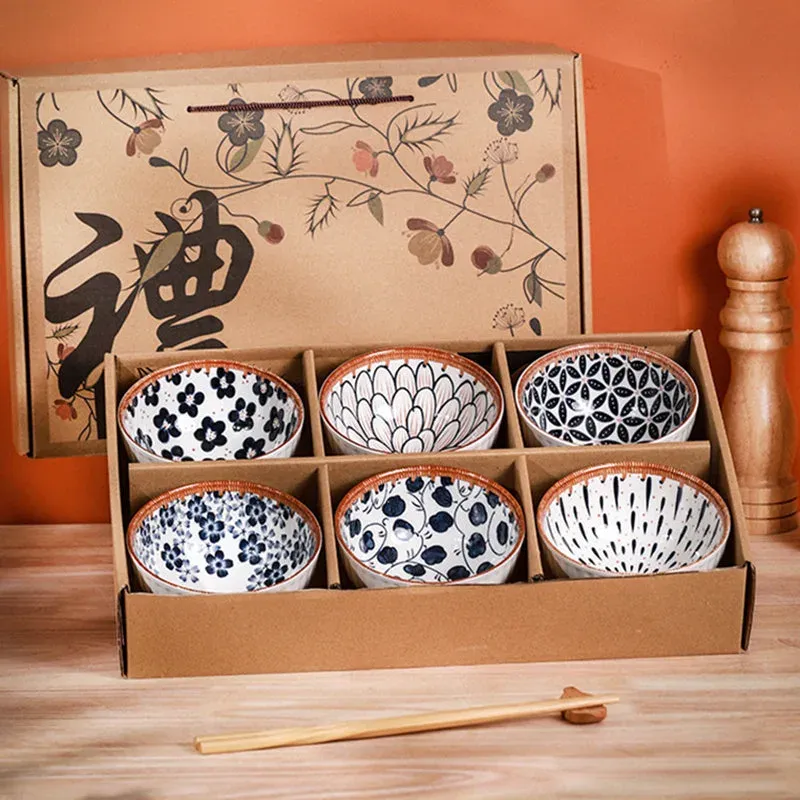 Japon style Tama coffret 6 bols peints main