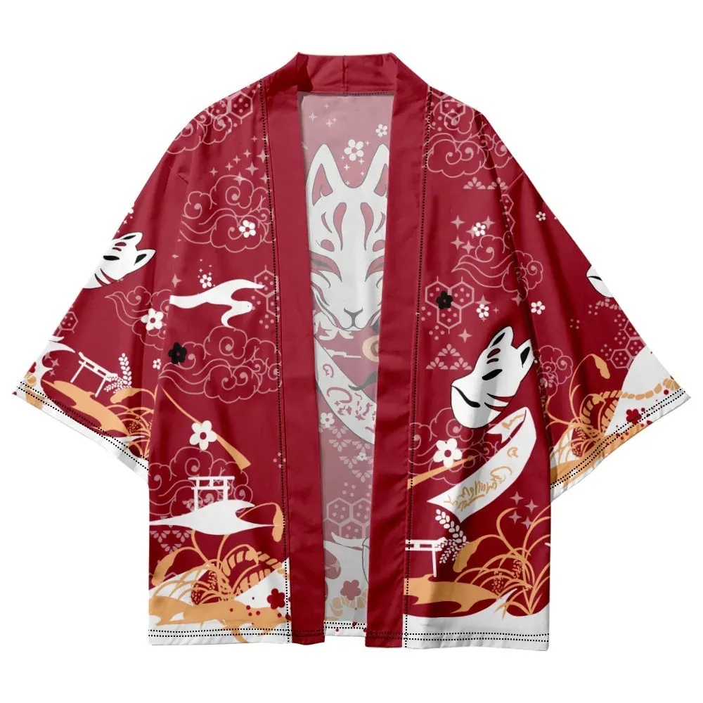 Esprit du Japon veste kimono renard illusion motif kitsune