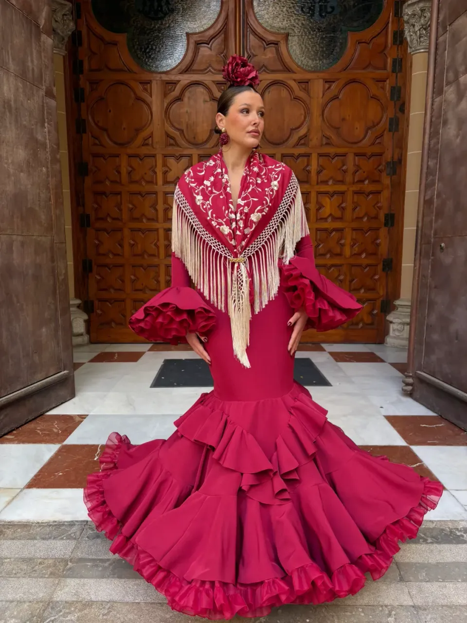 Viva La Feria Tulipán robe flamenca tissu extensible